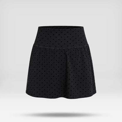 Women Summer Clothes Long Sleeve Zip up Jacket, Stand Collar Polka Dot Textured Slim Fit Athletic Track Jacket Short Skirt or Shorts, Nylon Spandex Brushed Fabric Stretchy Workout Outerwear for Yoga Gym Running Tennis Golf