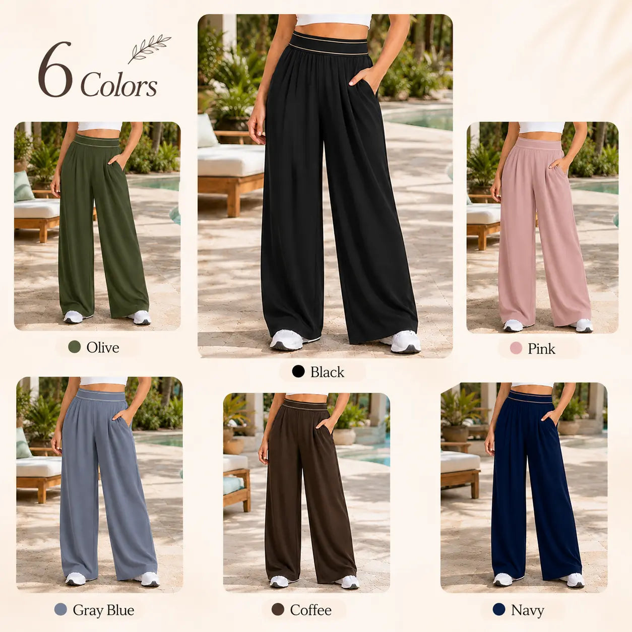 Elevate Your Style with Our Black High-Waisted Wide Leg Palazzo Pants - Perfect for Beach Vacations, Yoga, and Everyday Comfort!