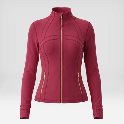 Women Summer Clothes Long Sleeve Zip up Jacket, Stand Collar Polka Dot Textured Slim Fit Athletic Track Jacket Short Skirt or Shorts, Nylon Spandex Brushed Fabric Stretchy Workout Outerwear for Yoga Gym Running Tennis Golf