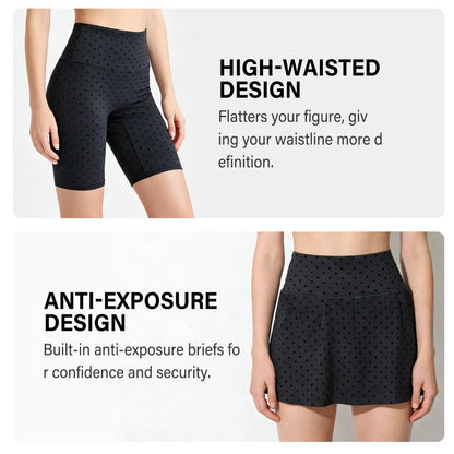 Women Summer Clothes Long Sleeve Zip up Jacket, Stand Collar Polka Dot Textured Slim Fit Athletic Track Jacket Short Skirt or Shorts, Nylon Spandex Brushed Fabric Stretchy Workout Outerwear for Yoga Gym Running Tennis Golf