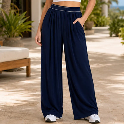 Elevate Your Style with Our Black High-Waisted Wide Leg Palazzo Pants - Perfect for Beach Vacations, Yoga, and Everyday Comfort!