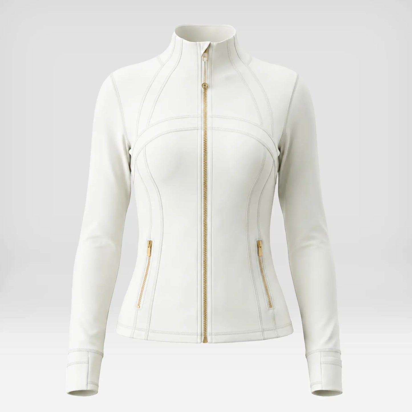 Women Summer Clothes Long Sleeve Zip up Jacket, Stand Collar Polka Dot Textured Slim Fit Athletic Track Jacket Short Skirt or Shorts, Nylon Spandex Brushed Fabric Stretchy Workout Outerwear for Yoga Gym Running Tennis Golf