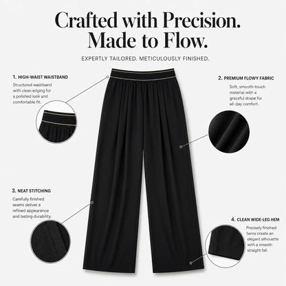 Elevate Your Style with Our Black High-Waisted Wide Leg Palazzo Pants - Perfect for Beach Vacations, Yoga, and Everyday Comfort!
